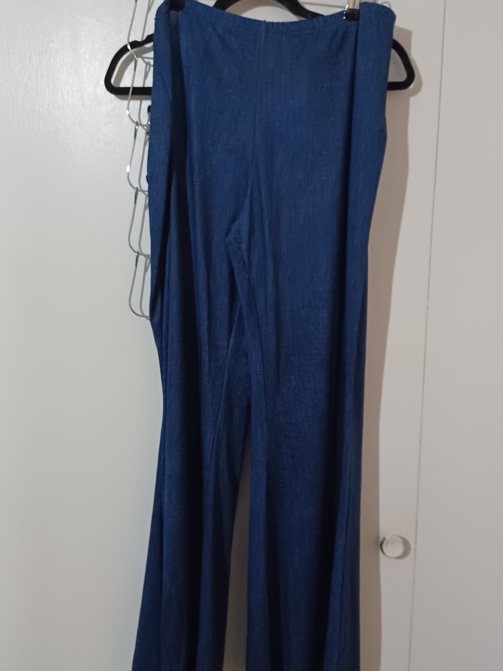 SHEIN Deep Blue High-Waist Wide-Leg Pants